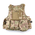 Tactical Assault Plate Carrier Vest Nylon MOLLE Combat Chest Rig Vest with Holster & Pouches for Shooting Hiking & Training