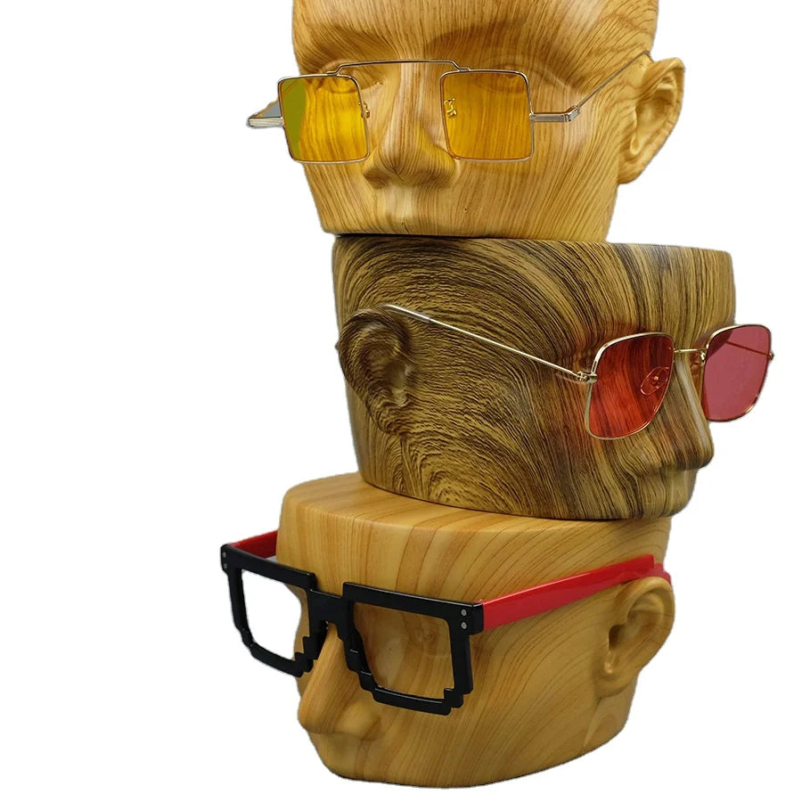 Human Head Glasses Display Stand Eyeglasses Sunglasses Head Mold Display Furnishing Bracket with Flat Reverse Wall Mountable