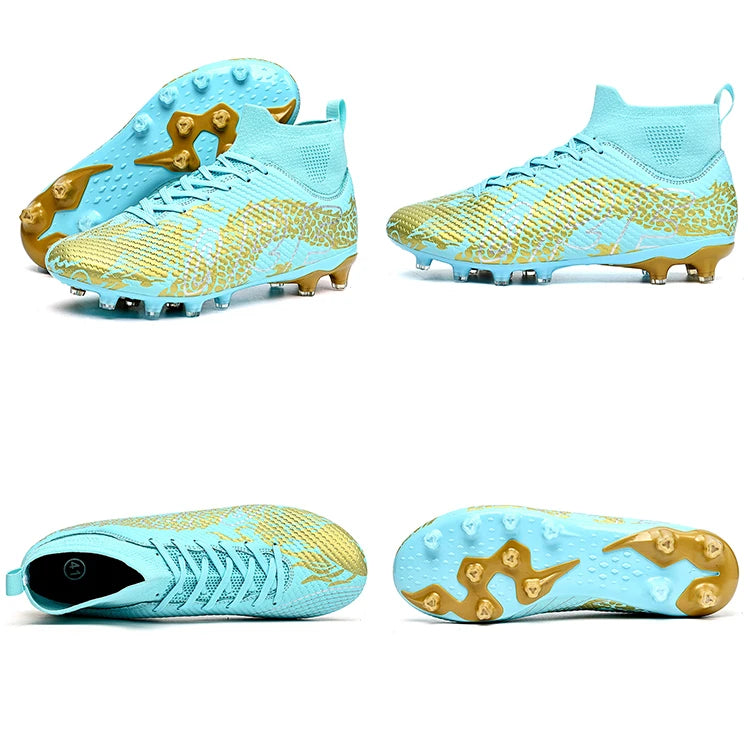 Popular Promotional High Quality Impact Resistance Soccer Shoes Non-slip High Top Zapatos De Futbol for Men Women
