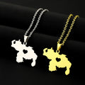 18K Gold Plated Stainless Steel Venezuela Map Pendant Necklace Classic Link Chain with Venezuelan Style for Women