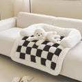 Luxury Eco-Friendly Autumn Winter Thickened Square Fashion Checkered Design Pet Bed Mat for Comfortable Dog Sleeping