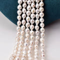 Natural Freshwater White Teardrop Water Drop Strand 5-10mm Irregular AAA Grade Baroque Pearl Bead String