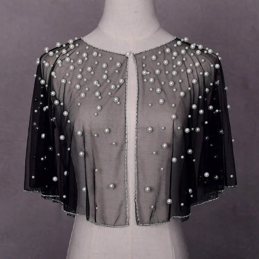 Genya Pearls Wedding Capes Shawl Shawl Flapper Bolero Cover up Shawl Wraps for Women Wrap Shrug Bridal Dress