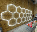 Factory Supply Hexagonal LED Light for Car Detailing Shop Honeycomb LED Garage Lighting for Ceiling Working LED Light