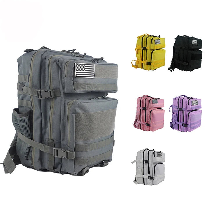 25L Internal Frame Tactical Assault Pack Molle Bug Out Bag with Zipper Closure Linen Lining for Outdoor Hiking Camping Trekking