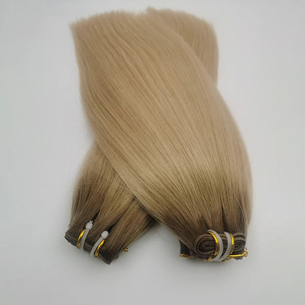 Wholesale Bulk European Invisible for Remy Hand-Tied Dyed Double Drawn Silky Straight Wave Hair