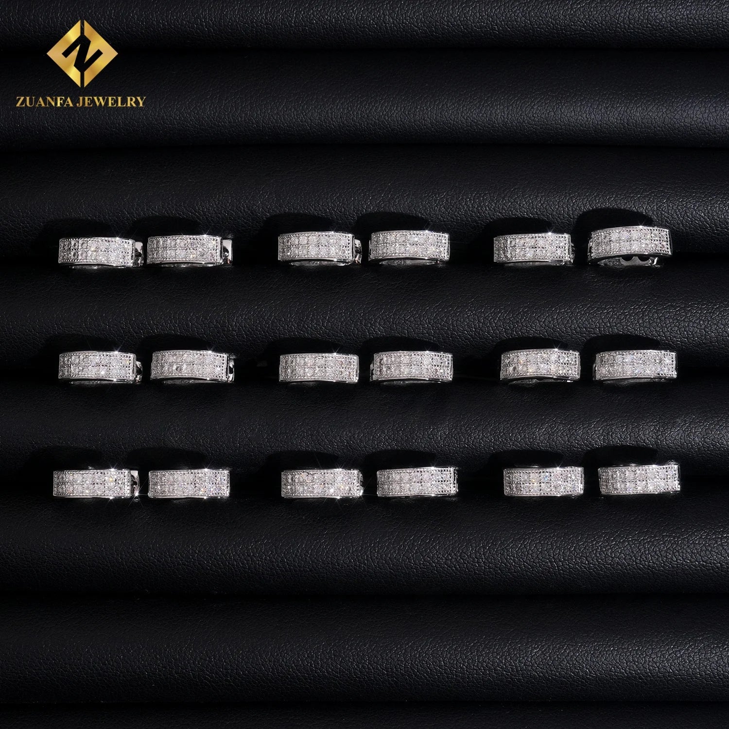 Men Style Hip Hop Fashion Stud Earring 925 Sterling Silver Jewelry VVS Moissanite Hoop Iced Out Earring