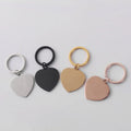 Wholesale Polished Stainless Steel Blank Heart Keychain Mirror Peach Heart Pendant for DIY Engraved Jewelry Accessories