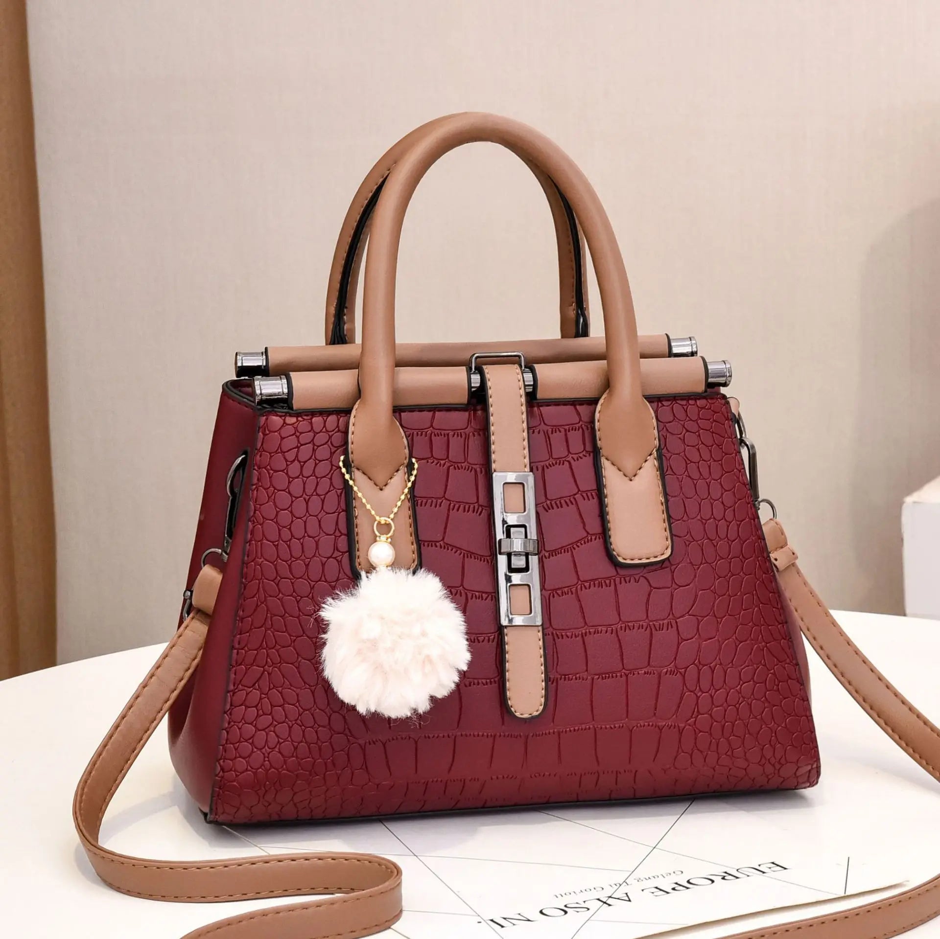 Pu Leather New Fashion Lady Tote Shoulder Bag Trend Korean Messenger Handbag From China