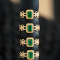 H&F Supplier Emerald Eternity Ring Gold Diamond AU750 AU585 AU375 Natural Gemstone Handmade Jewelry Customize