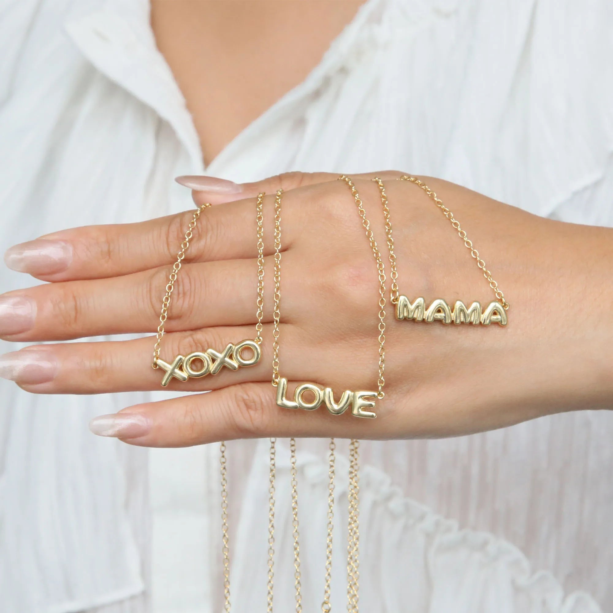 Love Letter Necklace 18K Gold Plated Brass Trendy Link Chain Women's Party Custom Jewelry