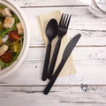 CPLA Eco-Friendly 7-Inch Disposable Cutlery Set Biodegradable Forks Spoons Knives for Kitchen Dining Room