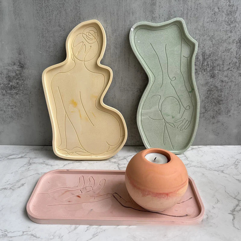 Early Riser Crystal Epoxy Resin Coffee coaster Base Jewelry Tray Silicone Mold Desktops Decorative Mouldings for Resin Crafts