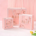 Best Wishes Pink Paper Jewelry Cosmetic Clothing Shoes Packaging Paper Bag Gift Shopping Paper Bag With Handle