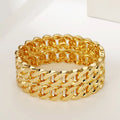 Hollow Design Metal Alloy Women's Trendy Gold Plated Cuff Bracelet with Personalized Design for Party Occasions