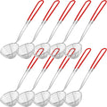 2.5 Inch Mini Stainless Steel Hot Pot Strainer Scoops Asian Ladle Handle Home with Plastic Mesh Skimmer Spoon for Home Use