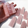 Wholesale Natural pink Rose Quartz Crystals Healing Wand Gemstones and Crystals Point Tower