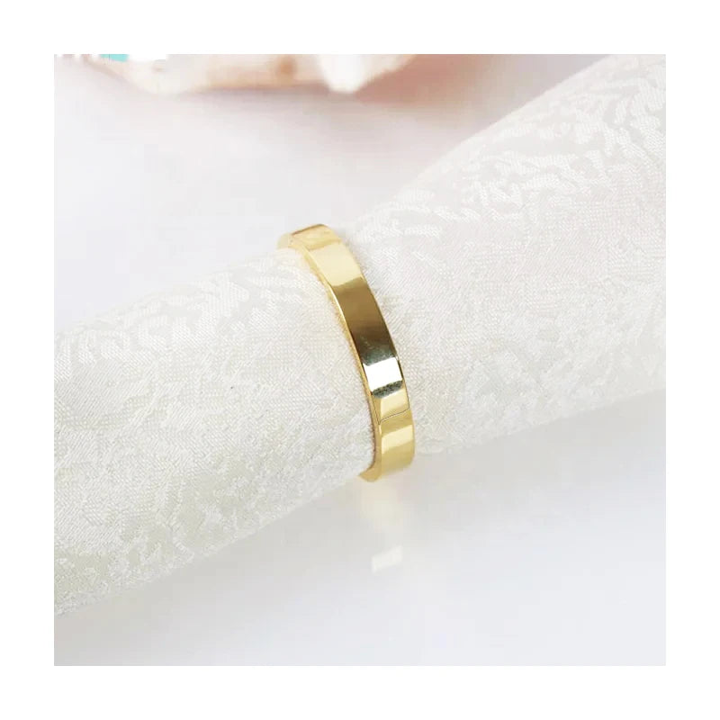 Zinc Alloy Die-casting Simple Glossy Napkin Ring Golden Napkin Buckle Metal Napkin Ring Home Table Accessories