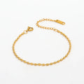 Fenny 18K PVD Plated Simple Charm Oval String Rice Beads Bracelet Fast Delivary Stainless Steel Jewelry Wholesale