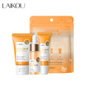 LAIKOU Organic Skin Care Set Mini Travel Size Face Cream Serum Eye Cream 3-Piece Hyaluronic Acid Vitamin C Ingredients