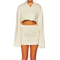 Wholesale Women Clothes Custom logo Two Piece Skirt Set Wholesale Streetwear Ladies 2 Piece Hoodie and Skirt Set