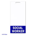 Mix Style Professional Series Name Tag Vertical Badge Buddy Blue Border for Dentist Teacher Social Worker Badge Holder Accessory