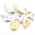 Fashion 18k Gold Polished Stainless Steel Fishtail Heart Rose Aubergine Pendant for Jewelry Bracelet Necklace Accessories