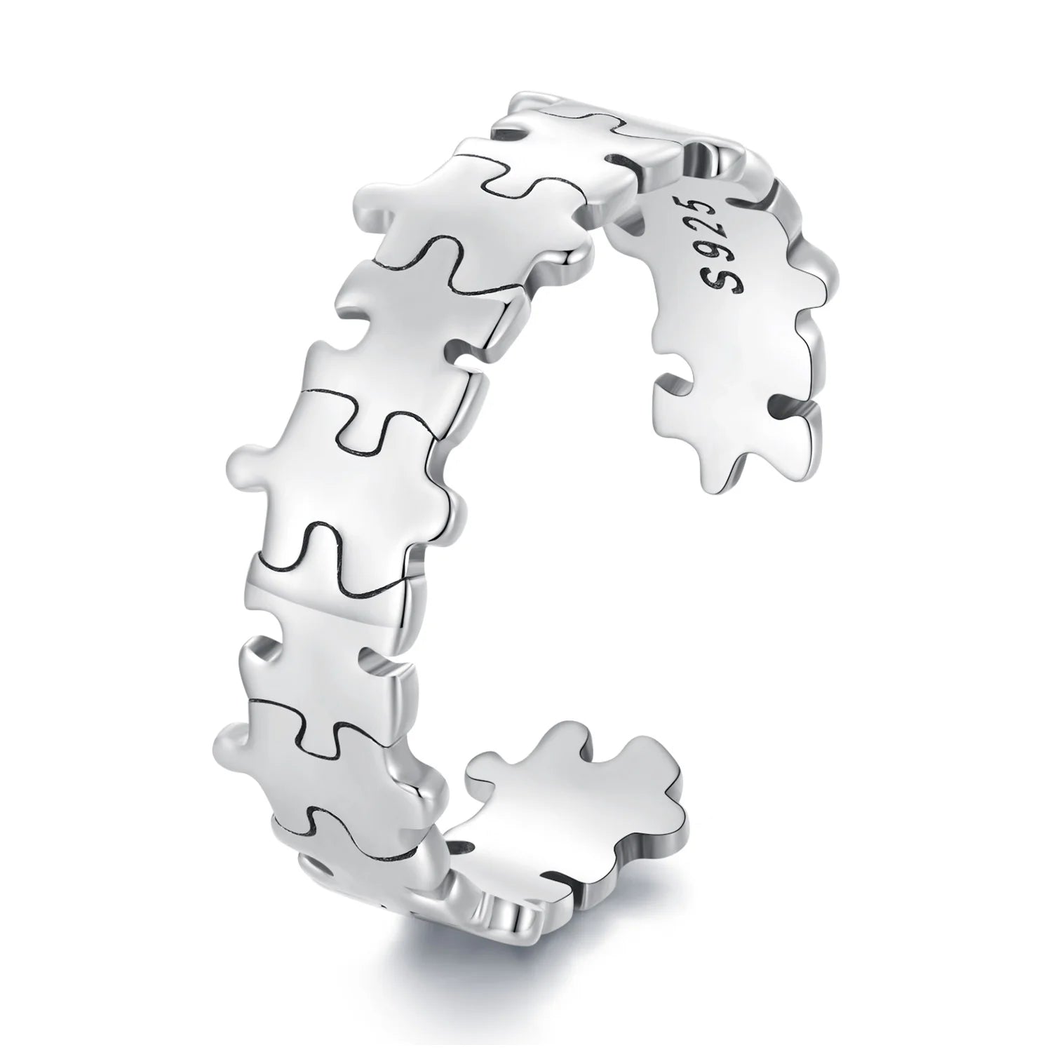 Factory 925 Sterling Silver Creative Puzzle Game Opening Rings for Women Irregular Stackable Punk Party Girl Ring Jewelry SCR925