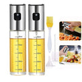 5-Piece Set Olive Salad BBQ Cooking Glass Bottle Spritzer Stainless Steel Dispenser Kitchen Baking Pump Vinegar Oil Sprayer