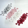 Luxury 3D Floral Pearl Beaded Lerzen Lace Applique Bridal Lace Lorik DIY Sewing Accessory for Wedding Evening Gown Prom Dress