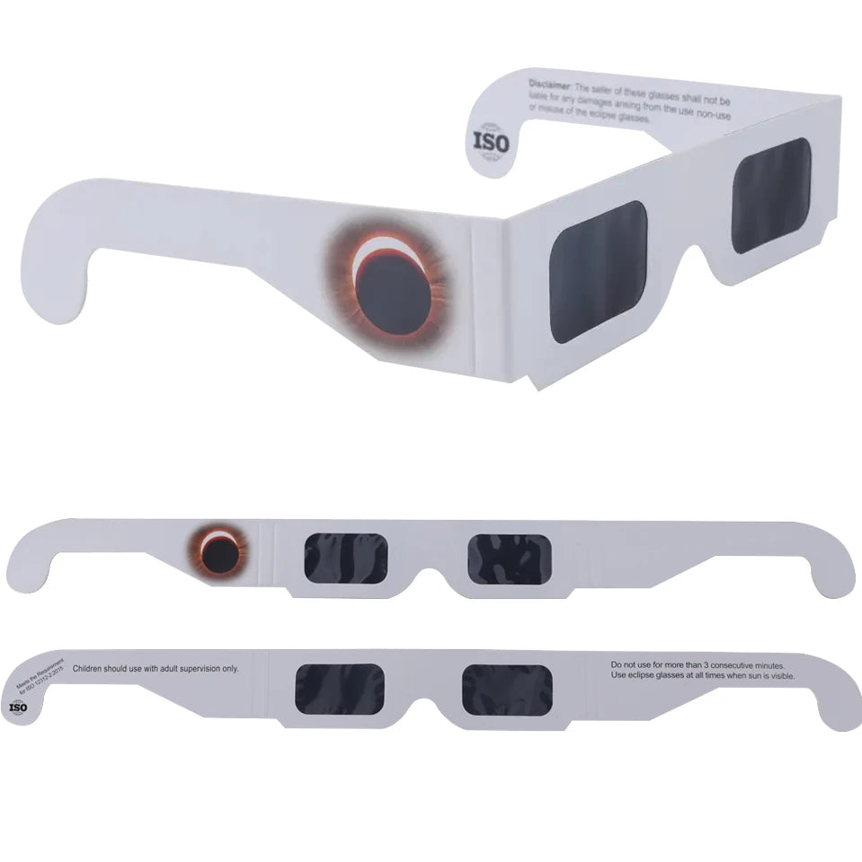 ISO Certified 3D Customized Design Solar Eclipse Viewing Paper Glasses Premium Solar Eclipse Glasses