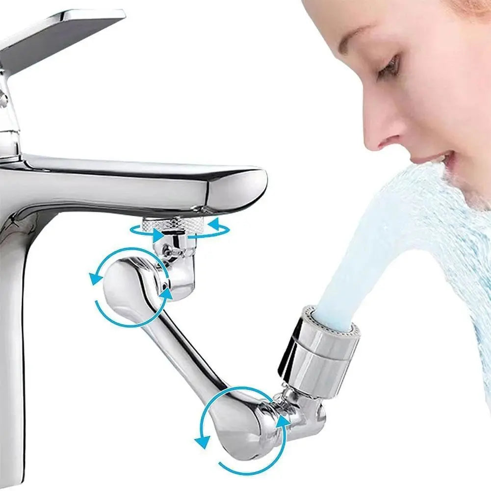 1080Â° Swivel Faucet Extender Heavy Duty Rotating Sink Extension Robotic Arm Rotating Splash Filter for Kitchen Bathroom