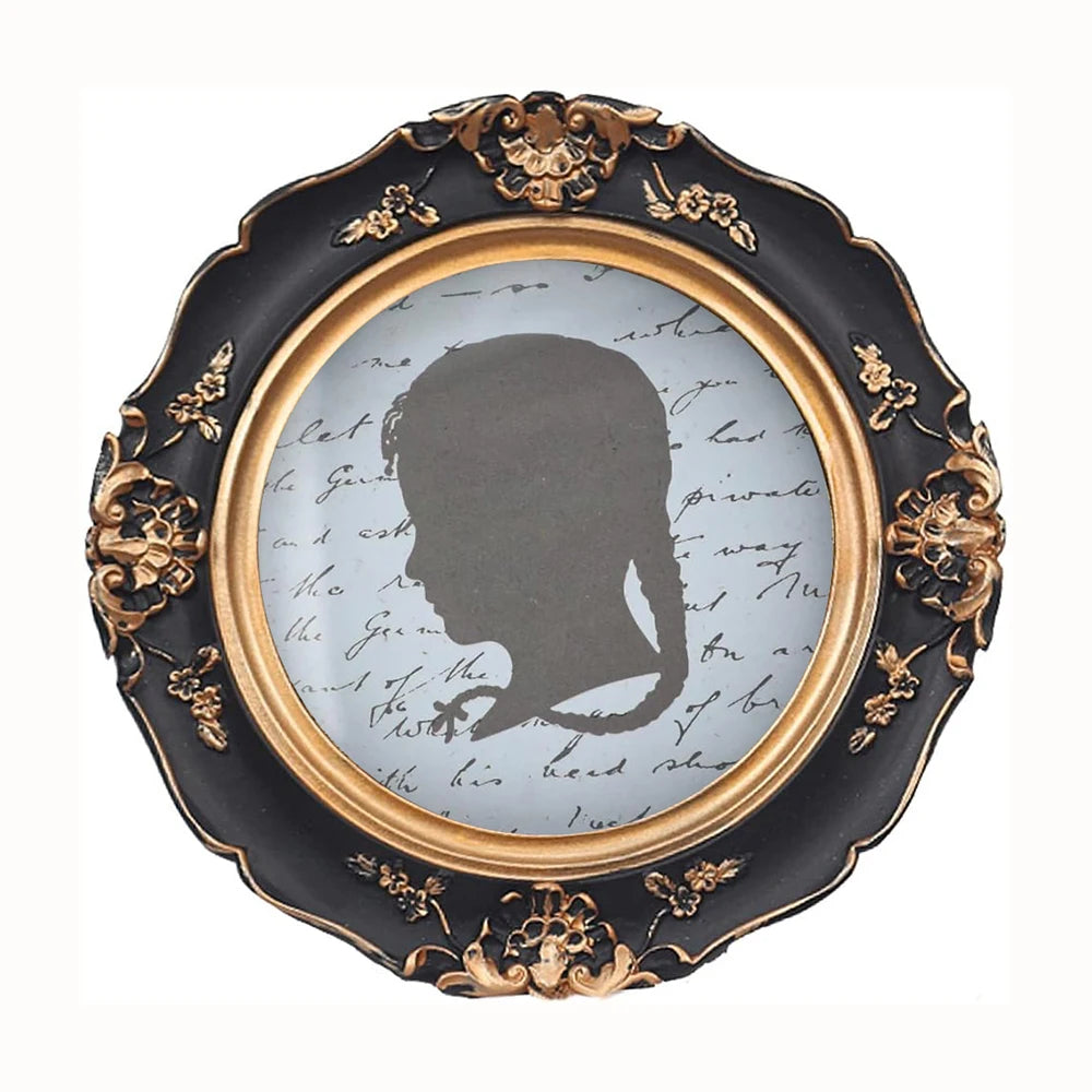 Antique 5x5 Circle Resin Picture Frame Small Vintage Round Photo Frame Display for Tabletop or Wall for European Home Decor
