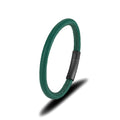 Custom Fashion Leather Jewelry Man Genuine Leather Cord Cuff  Bracelet Wristband Stainless Steel Man Minimalist Leather Bracelet