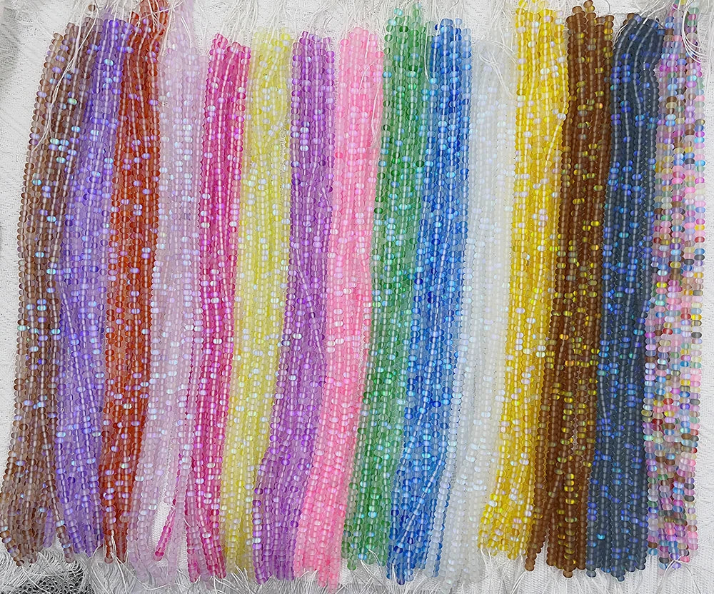 6mm 8mm Multicolor Opal Shiny Matte Crystal Glass Rondelle Beads Smooth for Jewelry Making