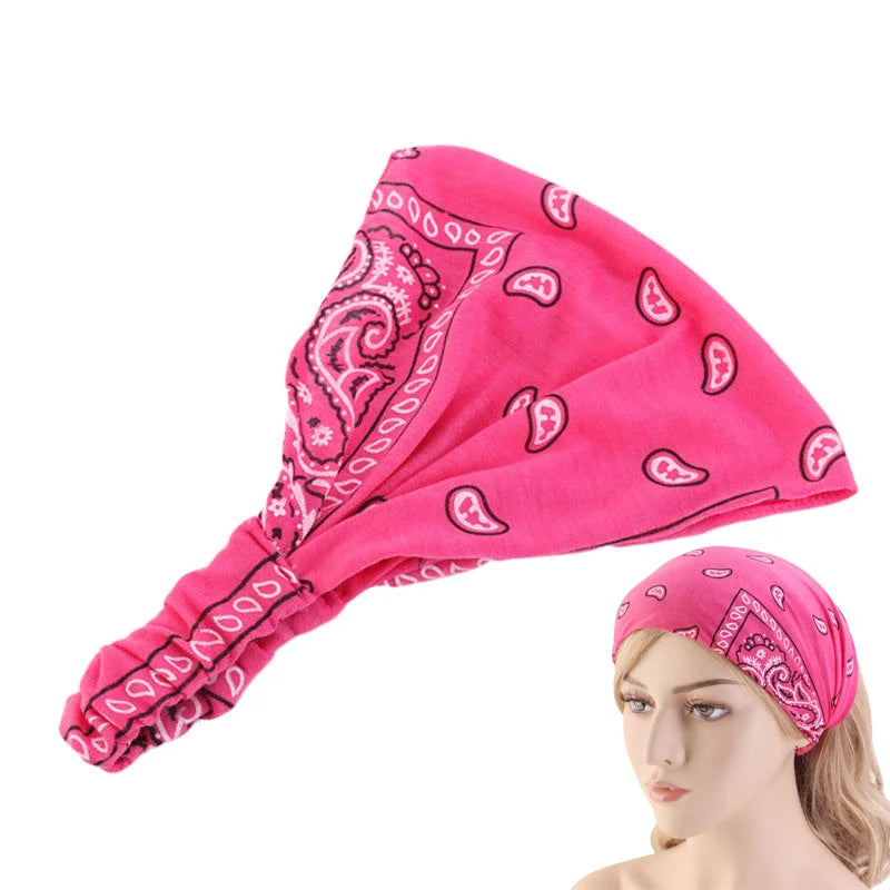 Latest Design Sports Girls Hair Band Breathable Bandana Make up Head Headbands Wig Accessories Tie Print Yoga Wide Head Bands