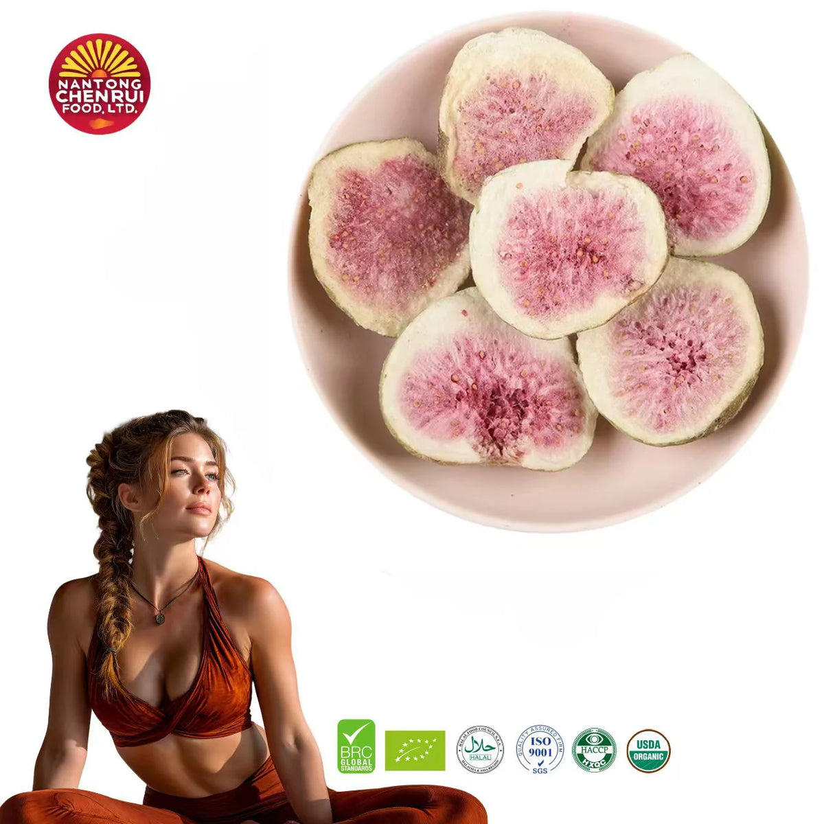 Factory Wholesale 100% Natural Freeze-Dried Organic Fig Slices Preserved AD Drying Process for Baking OEM Available Vacuum Pack MegaBDM