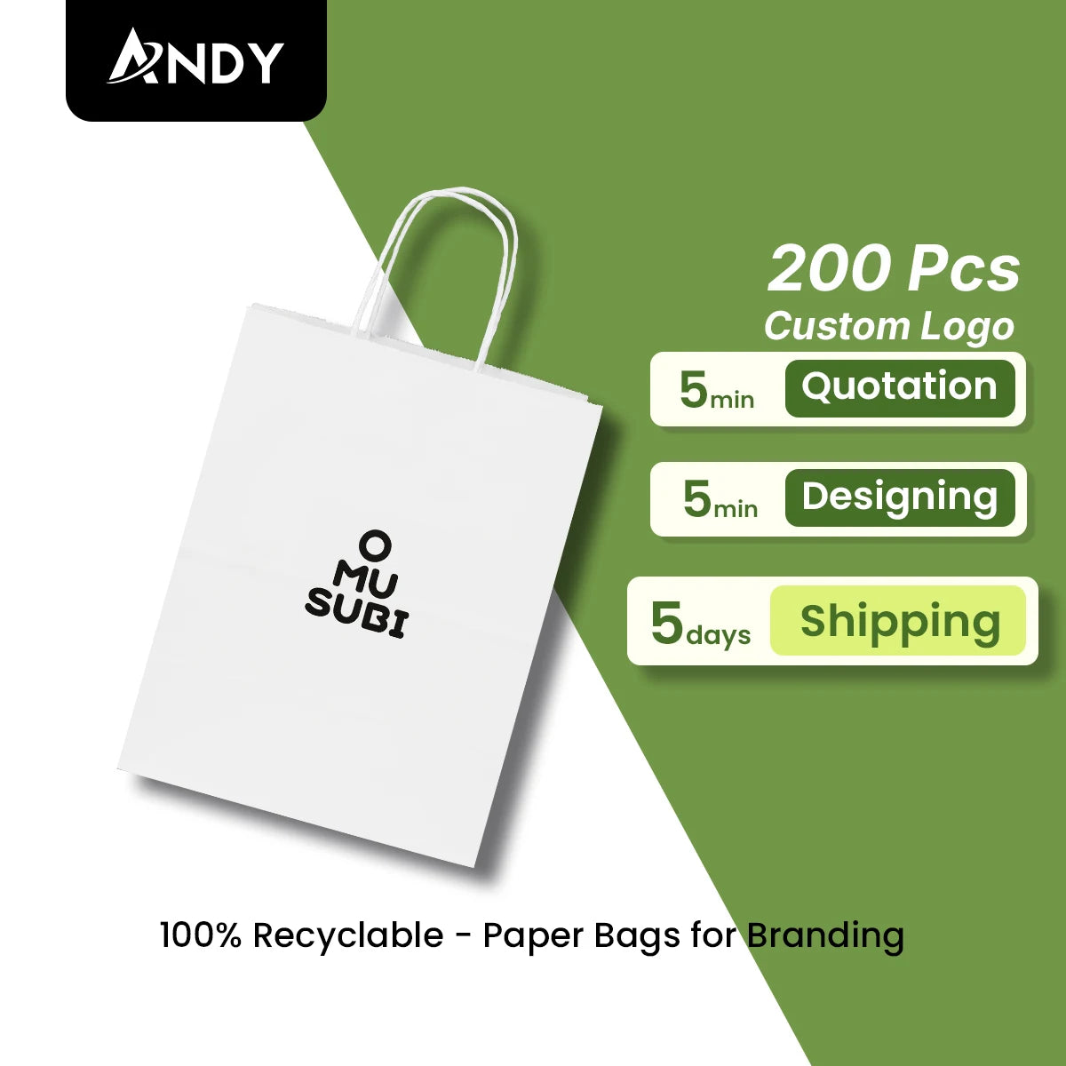 Custom Printed Household Food Grade Greaseproof Packaging Durable Eco-friendly Bio-degradable Kraft Paper Bags