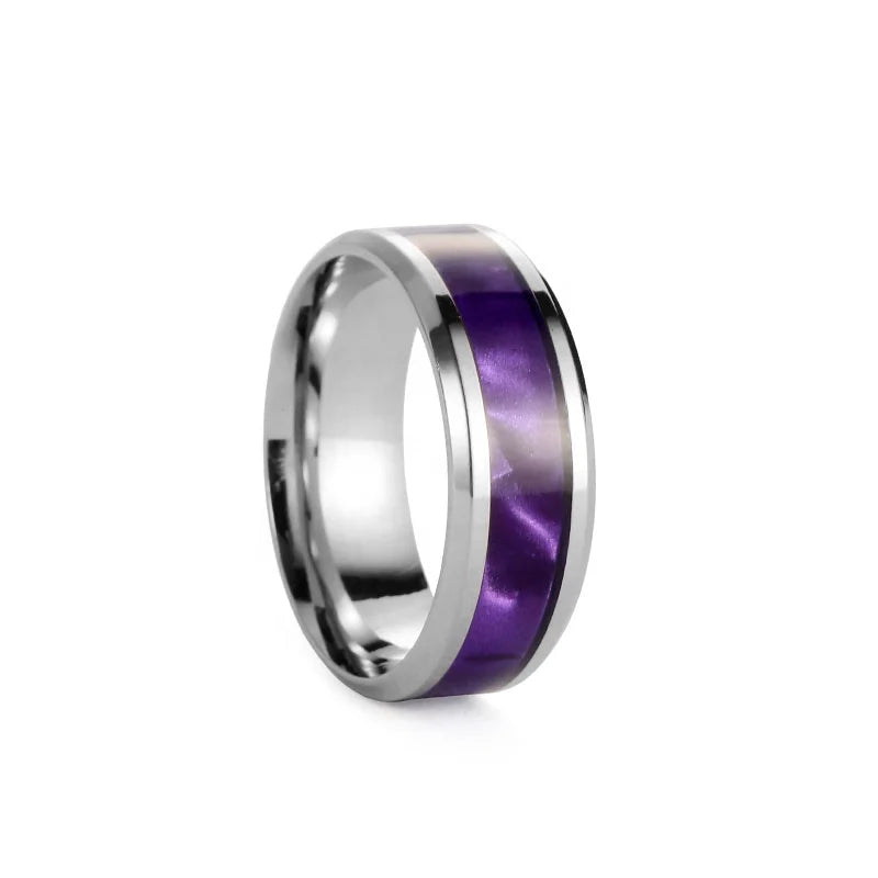 Wholesale Titanium Steel Men's High Sense Ring Colorfast Gemstone Stainless Steel for Engagement Party Hip-hop Trend Classic