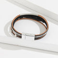 European and American Style PU Leather Bracelet with Multi-layer Bracelets for Men and Women