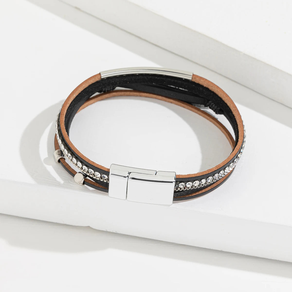 European and American Style PU Leather Bracelet with Multi-layer Bracelets for Men and Women