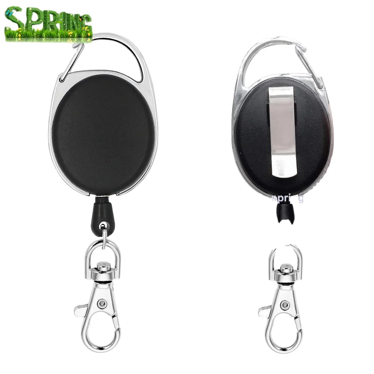Lobster Clasps Carabiner Retractable Reel ID Card & Badge Holder with Lobster Claw Hook Retractable Nurse Keychain Accessory