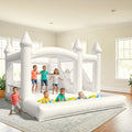 15x15x10FT/4.5x4.5x3m Commercial PVC White Inflatable Bounce House with SlideBall Pit for Kids Adults PartyWedding