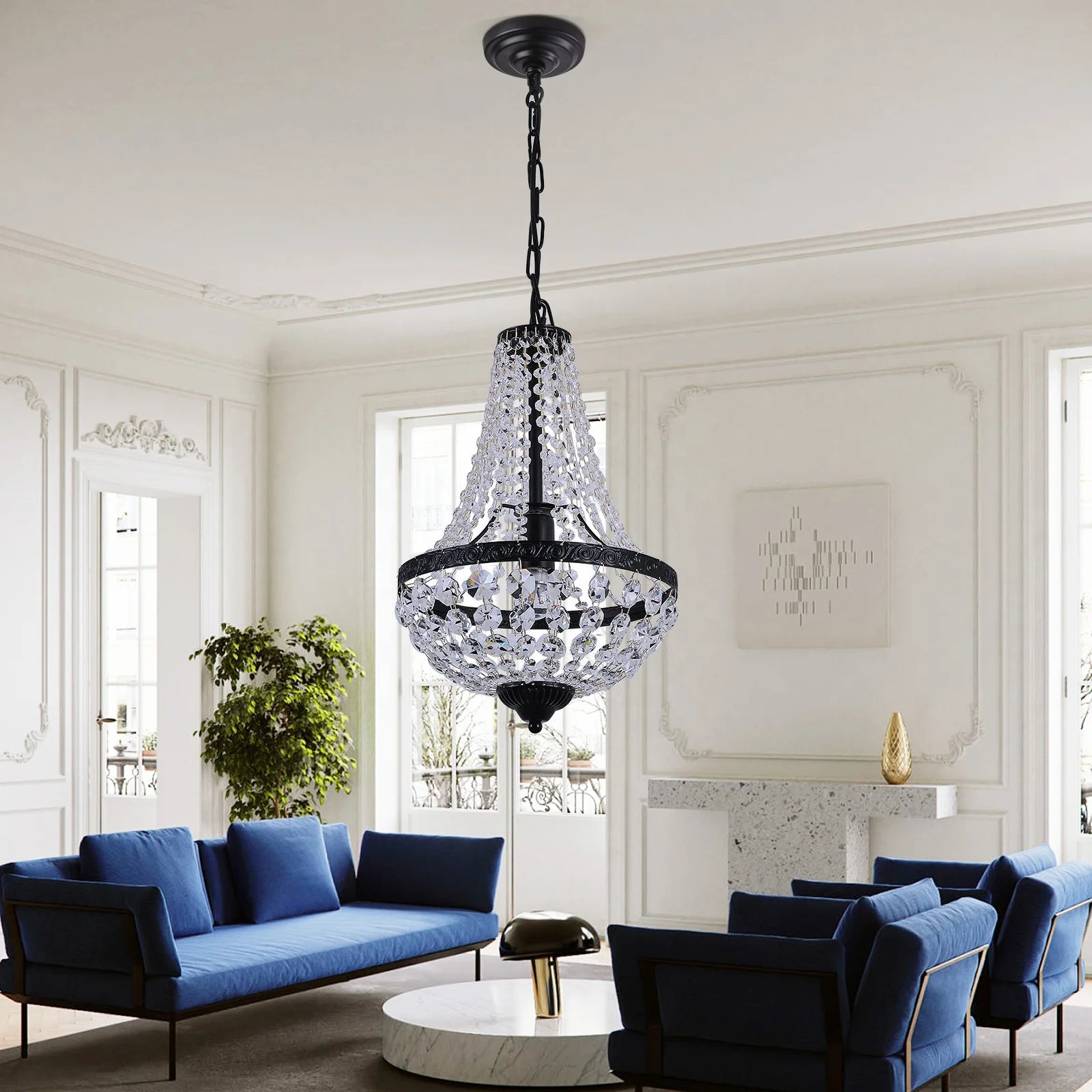 Factory Customized American Retro Chandelier Crystal Pendant Lamp for Restaurant Corridor Light