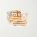 LOZRUNVE Hip Hop Trendy Prong Setting Pave Diamond CZ Ear Cuff Earring