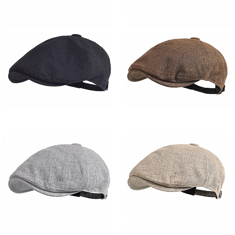 Men Summer British Vintage Retro Breathable Artistic Newsboy Hat Gatsby Painter Cap Beret Hat for Women