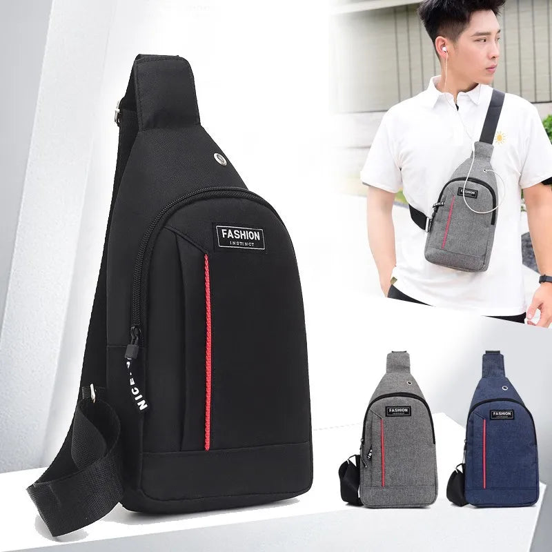 Nylon Waist Packs Sling Crossbody Outdoor Sport Shoulder Chest Daily Picnic Canvas Shoulder Bag for Men