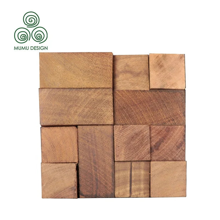 MUMU DESIGN Wall Panel Board Shower Flower Glass Tiles Wooden Cladding Slat Wood Mosaic