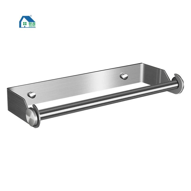 Modern Wall-Mounted Stainless Steel Paper Towel Holder & Rack for Kitchen and Bathroom