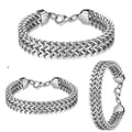 Fashion Trendy Stainless Steel Dragon Chain 5mm 10mm Wide 18cm and 21cm Long Jewelry Bracelet for Men Hip Hop Jewelry